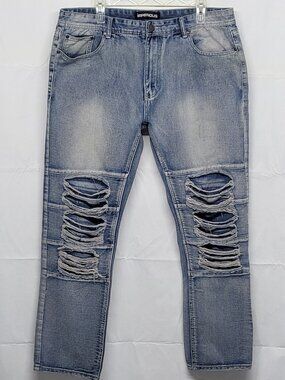 Imperious Jeans Distressed Ripped Mens 38 X 30 (Tag40x32) Lightwash